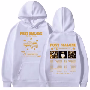 Post M Malone Tour 2024 Album White Hoodie